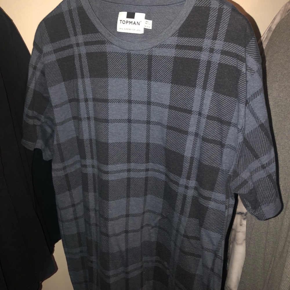 Topman Blue Plaid t-shirt
